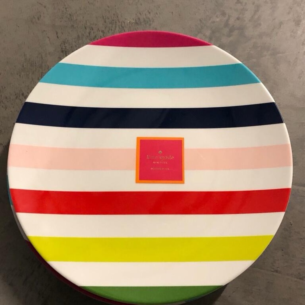 Kate Spade Multicolor Striped Salut! Dinner Plates set of 4